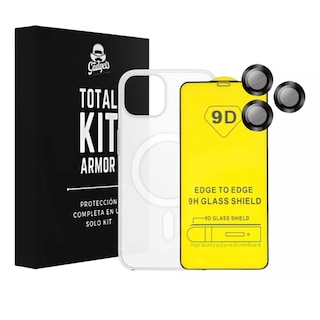 Foto 1 | Foto 1 | Kit Funda + Mica Pantalla + Aros Cámara Para Iphone Magsafe Para Iphone 12 Pro Max / Negro