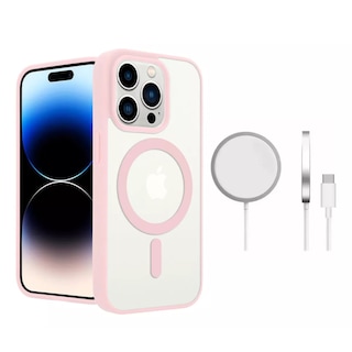 Foto 1 | Foto 1 | Funda Para Iphone Magsafe Uso Rudo + Cargador Inalámbrico Iphone 16 Rosa