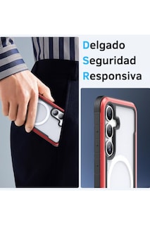 Foto 5 | Foto 5 | Funda Aluminio Raptic Shield Uso Rudo Magnetico Para Samsung S25 Plus Rojo