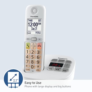 Foto 5 | Foto 5 | Teléfono Inalámbrico Panasonic Kx-tgu433w Con Pantalla Grande Y Botones - Venta Internacional.