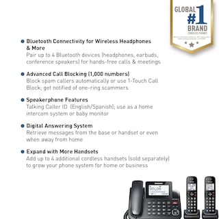 Foto 2 | Foto 2 | Sistema Telefónico con Cable Panasonic Kx-tgf892b Bluetooth Negro - Venta Internacional