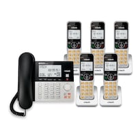 Teléfono Con Cable/inalámbrico Vtech Vg208-5 Dect 6.0 De 5 Auriculares Plateado/negro - Venta Internacional.