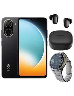 Foto 1 | Foto 1 | Bundle Xiaomi Poco C71 128gb Rom Xiaomi Negro Incluye Xiaomi Bunds 6 Play Negros Y Smartwatch G-tide Power