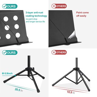 Foto 5 | Foto 5 | Soporte Para Partituras Vekkia Professional Portátil Con Bolsa De 70 Cm - Venta Internacional.