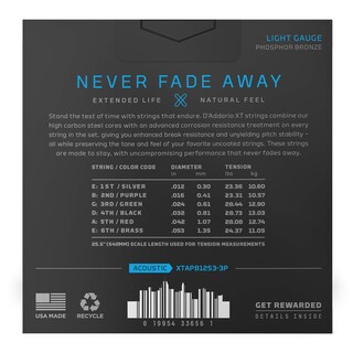 Foto 2 | Foto 2 | Cuerdas Para Guitarra D'addario Xt Phosphor Bronze Coated Xtapb1253-3p - Venta Internacional.