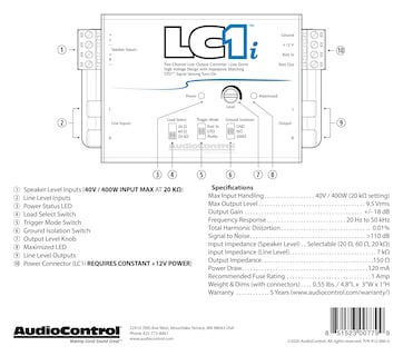 Foto 7 | Foto 7 | Controlador De Línea/convertidor De Salida De Línea Audiocontrol Lc1i - Venta Internacional.