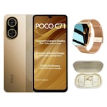 Bundle Xiaomi Poco C71 128gb Rom Xiaomi Dorado Incluye Smartwatch-y13 + Audífonos G-tide Ows2