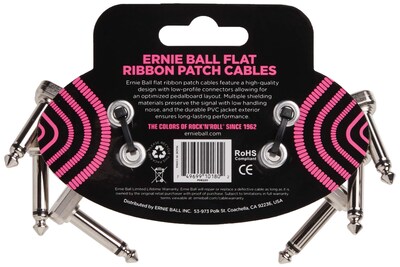 Foto 2 | Foto 2 | Cinta Plana Patch Cable Ernie Ball, Paquete De 3 Unidades, 7,62 Cm, Color Negro - Venta Internacional.