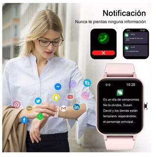 Foto 5 | Foto 5 | Reloj Inteligente Smartwatch Bluetooth Llamada, Rosa