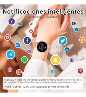 Foto 4 | Foto 4 | Reloj Smartwatch G-tide Contra Agua Romance Negro