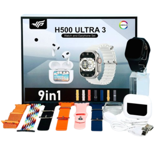 Foto 1 | Foto 1 | Kit smartwatch H500 ultra con 7 correas de regalo audífonos bluetooth con pantalla táctil y GPS