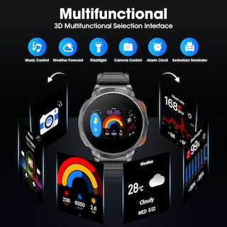 Foto 4 | Foto 4 | Reloj Inteligente Mingwear Military Para Hombre, 1,85 Pulgadas, Hd Touch, 730 Mah - Venta Internacional.