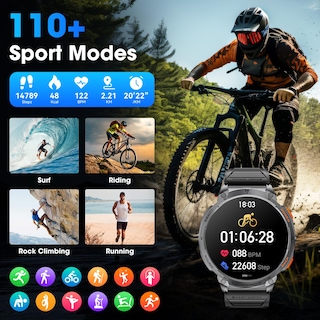 Foto 7 | Foto 7 | Reloj Inteligente Mingwear Military Para Hombre, 1,85 Pulgadas, Hd Touch, 730 Mah - Venta Internacional.