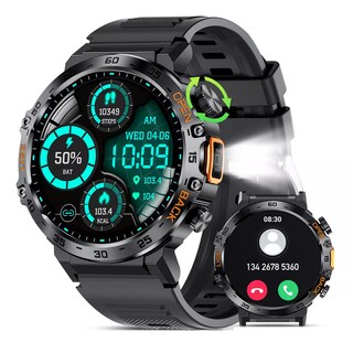 Foto 1 | Foto 1 | Reloj Inteligente Hombre Milita Smartwatch Linterna Deportes Eo Safe Imports Esi-17075 Negro