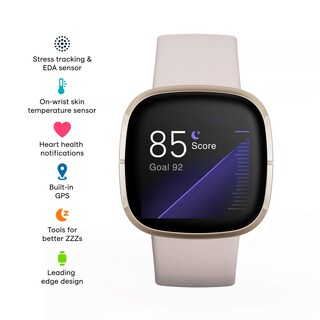 Foto 2 | Foto 2 | Reloj Inteligente Fitbit Sense Advanced Heart Health Blanco/dorado - Venta Internacional.