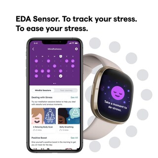 Foto 3 | Foto 3 | Reloj Inteligente Fitbit Sense Advanced Heart Health Blanco/dorado - Venta Internacional.