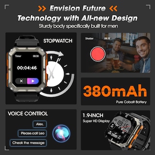 Foto 6 | Foto 6 | Reloj Smartwatch Rgthuhu Negro-Venta Internacional