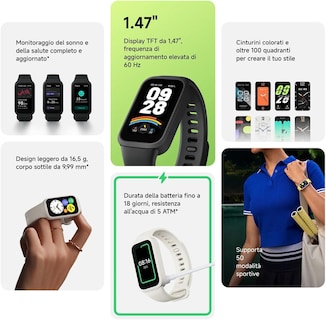 Foto 4 | Foto 4 | Smartwatch Xiaomi Smart Band 9 Active Color Beige- Pantalla Tft De 1,47 Pulgadas, Batería De 18 Días, 50 Modos Deportivos