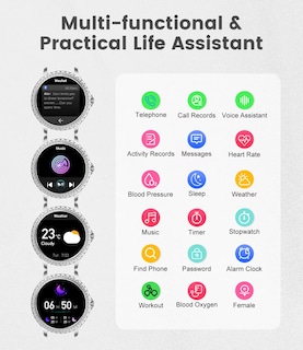 Foto 3 | Foto 3 | Monitor De Actividad Física Smart Watch Lige Hd De 1,32 Pulgadas Para Mujer, Plateado - Venta Internacional.