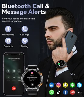 Foto 7 | Foto 7 | Reloj Smartwatch Lige Negro para Hombre-Venta Internacional