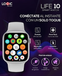 Foto 3 | Foto 3 | Reloj Inteligente Logic Life 10 Smartwatch Rosa