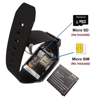 Foto 4 | Foto 4 | Smartwatch Q18 Negro con Cámara, SIM y MicroSD, Llamadas Bluetooth y Funciones Deportivas