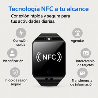 Foto 8 | Foto 8 | Smartwatch Q18 Negro con Cámara, SIM y MicroSD, Llamadas Bluetooth y Funciones Deportivas