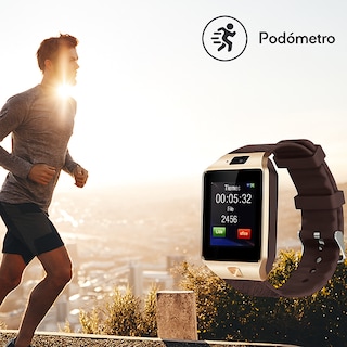 Foto 5 | Foto 5 | Smartwatch Dz09 Reloj Inteligente Dorado Multifunción Pantalla Táctil Bluetooth Cámara Notificaciones