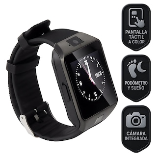 Foto 1 | Foto 1 | Smartwatch Dz09 Reloj Inteligente Negro Multifunción Pantalla Táctil Bluetooth Cámara Notificaciones