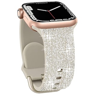 Foto 1 | Foto 1 | Ieooviee Compatible Con La Banda Apple Watch 44 Mm 45 Mm 42 mm Women Glitter Bling Soft Silicone Sport B- Venta Internacional