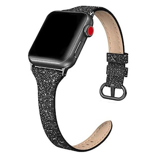 Foto 1 | Foto 1 | Venta Internacional - Swees Band De Cuero Genuina Compatible Para Apple Watch 41 Mm 38 Mm 40 Mm, Brillo Brillante Con Correa De