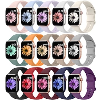 Foto 1 | Foto 1 | Venta Internacional - Bandas De Silicona Suave De 15 Paquetes Compatibles Con La Banda De Apple Watch 40 Mm 41 Mm 38 Mm 45 Mm 4