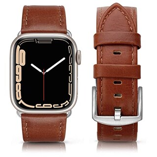 Foto 1 | Foto 1 | Venta Internacional - Banda De Cuero Swees Compatible Para Apple Watch 42 Mm 44 Mm 45 Mm, Reemplazo De Cuero Genuino Strap De P