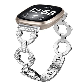 Foto 1 | Foto 1 | Venta Internacional - Bandas Fiturn Bling Compatibles Fitbit Versa 4/sense/versa 3 Strap De Pulsera De Metal Con Diamond Women