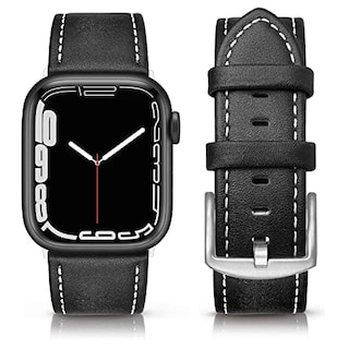 Foto 1 | Foto 1 | Venta Internacional - Banda De Cuero Swees Compatible Para Apple Watch 42 Mm 44 Mm 45 Mm, Reemplazo De Cuero Genuino Strap De P