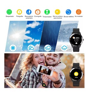 Foto 3 | Foto 3 | Reloj Inteligente BELUG color Negro Bluetooth Impermeable para Hombre