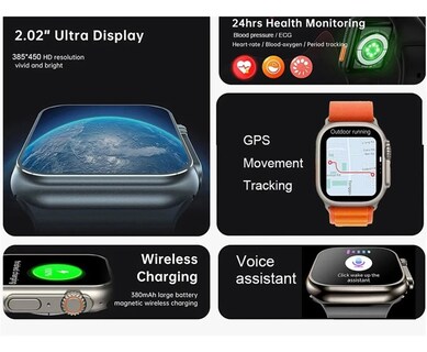 Foto 4 | Foto 4 | Smartwatch Fralugio T800 Ultra Nfc Ips HD color Negro