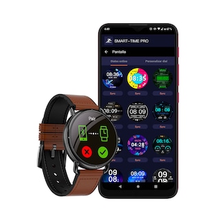 Foto 3 | Foto 3 | Smartwatch Binden Era One Tacto Piel color Café + One Pods color Negro