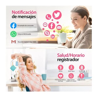 Foto 5 | Foto 5 | Smartwatch Belug color Rosa con Bluetooth