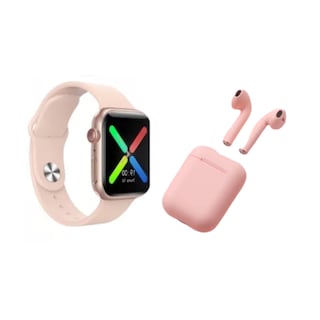 Foto 1 | Foto 1 | Combo Smartwatch + Audífonos Manos Libres Dosyu T500 Rosa