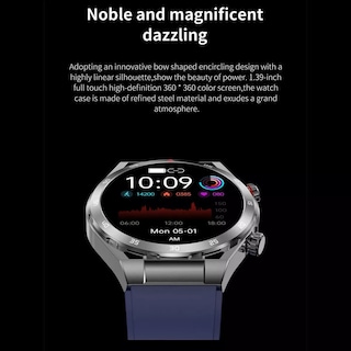 Foto 3 | Foto 3 | Smart Watch Reloj Inteligente T80 Cuero Fralugio Glucosa Ecg Negro