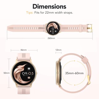 Foto 5 | Foto 5 | Venta Internacional - Reloj Inteligente Agptek para Mujer Ip68 a Prueba de Agua con Pin Android y iOs