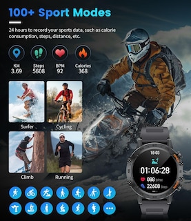 Foto 7 | Foto 7 | Venta Internacional - Reloj Inteligente Foxbox Para Responder/hacer Llamadas Android Ios Para Hombre, Negro