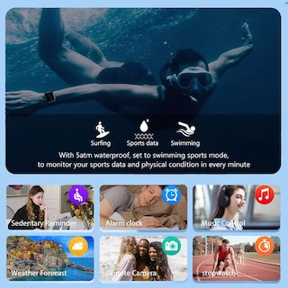 Foto 2 | Foto 2 | Smartwatch Sports Con Pantalla De 1.71 Pulgadas, 5 Atm, Resistente Al Agua Para Hombres - Venta Internacional.