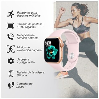 Foto 2 | Foto 2 | Smartwatch I7 Pro Pink Con Pantalla De 1,73 Pulgadas Con Contador De Pasos Y Frecuencia Cardíaca - Venta Internacional.