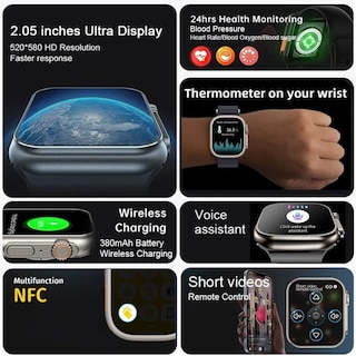 Foto 5 | Foto 5 | Smartwatch T900 Ultra 2 Deteccion De Movimiento Pantalla De 2.19'' By Ns Tech Naranja