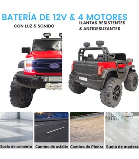 Foto 4 | Foto 4 | Montable Eléctrico Genérico 2210005-4R color Rojo Control Remoto MP3 USB Bluetooth 12v