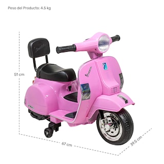 Foto 7 | Foto 7 | Moto Vespa Eléctrica Montable Little Monkey Rosa Ajustable 6v para Niña