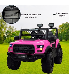 Foto 3 | Foto 3 | Montable Eléctrico Rosa Control Remoto Luz Led Raptor 12v para Niños