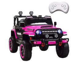 Montable Electrico Camioneta Para Niños Control Remoto Luz 12v - Rosa